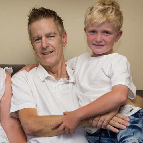 Mark Beetham with son for Race4Life